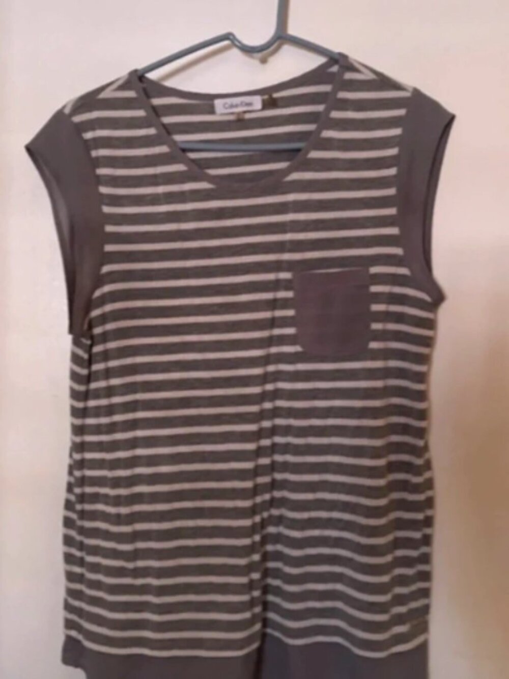 Womens Sleeveless Striped Top